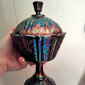 Fenton iridescent cookie/candy jar